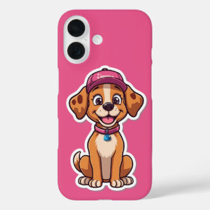 Zoete Cartoonhond – Gelukkig Puppyling met Muts St iPhone 16 Hoesje