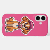 Zoete Cartoonhond – Gelukkig Puppyling met Muts St Case-Mate iPhone Case (Achterkant (horizontaal))
