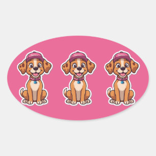 Zoete Cartoonhond – Gelukkige Pup in Mutss Sticker