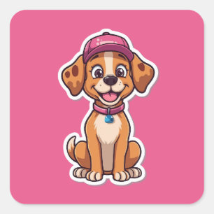 Zoete Cartoonhond – Gelukkige Pup in Mutss Sticker