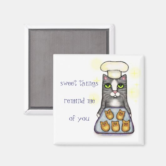 Zoete Chef Kat Bakken Magneet (Voorkant / Achterkant)