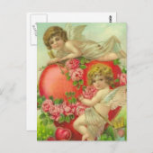 Zoete Cherubs en harten Briefkaart (Voorkant / Achterkant)