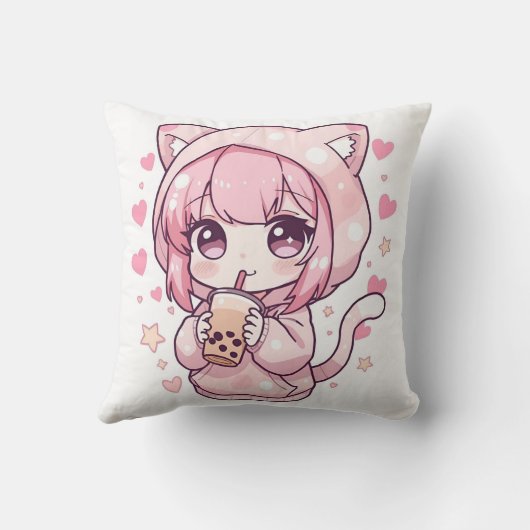 Zoete Chibi Stemming Kussen (Achterkant)