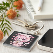 Zoete Chibi Stemming Sleutelhanger (Voorkant Rechts)