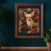 Zoete Chihuahua in een William Morris Style Garden Poster