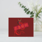 Zoete Chinese Rode Draak Briefkaart (Staand voorkant)