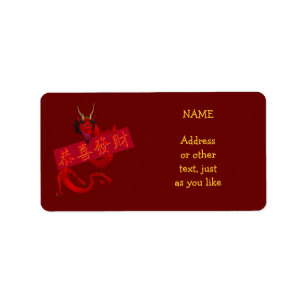 Zoete Chinese rode draak Etiket