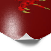 Zoete Chinese rode draak Foto Afdruk (Hoek)