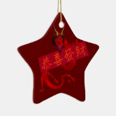 Zoete Chinese Rode Draak Keramisch Ornament (Rechts)