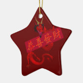Zoete Chinese Rode Draak Keramisch Ornament (Links)