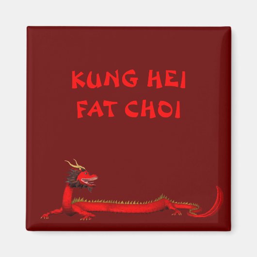 Zoete Chinese rode draak Magneet (Voorkant)