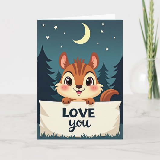 Zoete Chipmunk Liefde Kaart (Voorkant)
