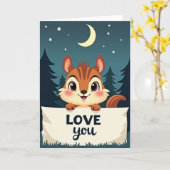 Zoete Chipmunk Liefde Kaart (Gele Bloem)
