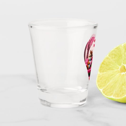 Zoete chipmunks en snoep harten shot glas (Links)