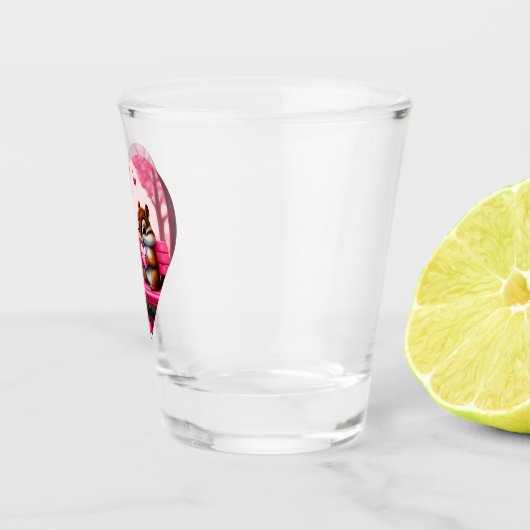 Zoete chipmunks en snoep harten shot glas (Rechts)