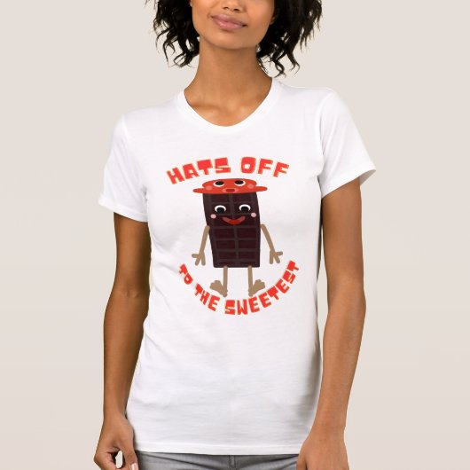 Zoete Choco-Bar Buddy: Kawaii Chocolade T-Shirt (Voorkant)