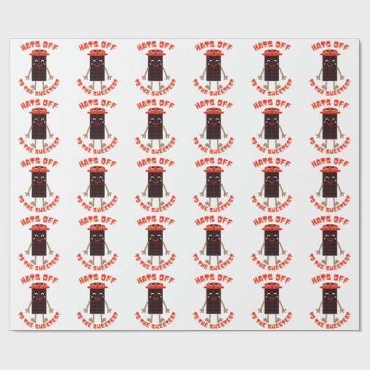 Zoete Choco-Bar Buddy: Kawaii Chocolade T-Shirt Cadeaupapier (Vlak)