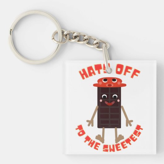 Zoete Choco-Bar Buddy: Kawaii Chocoladereep Sleutelhanger (voorkant)