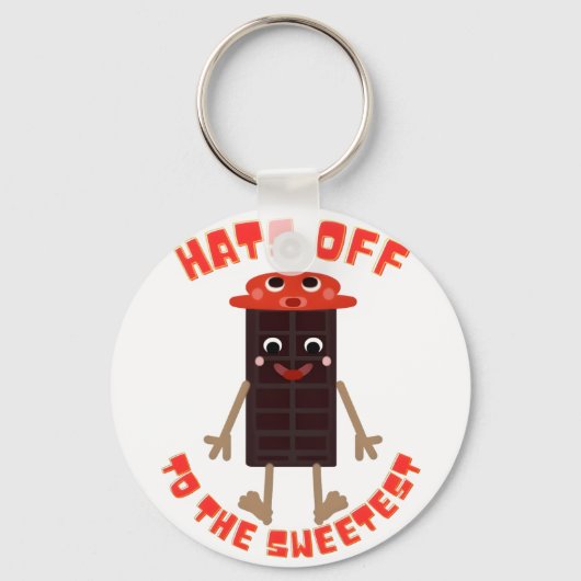 Zoete Choco-Bar Buddy: Kawaii Chocoladereep Sleutelhanger (Voorkant)