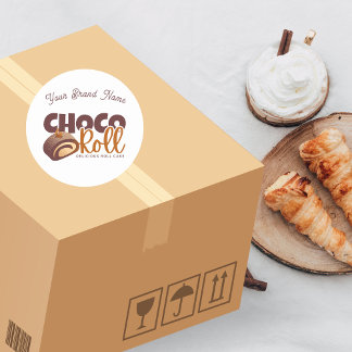 Zoete Choco Roll Bakkerij Winkel Logo Sticker