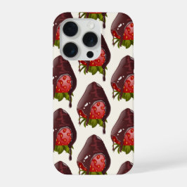 Zoete Chocolade Aardbei Patroon Crème iPhone 15 Pro Case