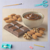 Zoete Chocolade, Chocolade Pasta Kom En Rauwe Note Tissuepapier (Craft)