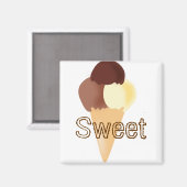Zoete Chocolade Dessert Vrede Liefde Feest Bestemm Magneet (Voorkant / Achterkant)