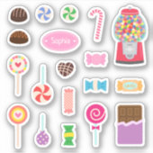 Zoete Chocolade en Snoepjes Set Sticker (Voorkant)