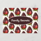 Zoete Chocolade Gedompelde Aardbei Cute Recept Notitiekaartje (Achterkant)