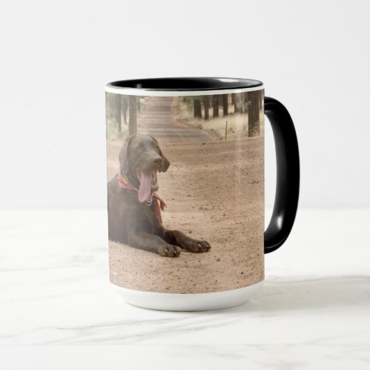 Zoete chocolade labrador retriever puppy mok (Voorkant rechts)