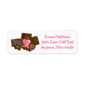 Zoete chocolade retour adreslabels etiket (Voorkant)