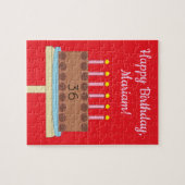Zoete, Chocolade Verjaardagstaart: Rood Legpuzzel (Horizontaal)