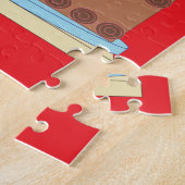 Zoete, Chocolade Verjaardagstaart: Rood Legpuzzel (Zijkant)