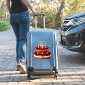 🎉 Zoete Chocolade Verjaardagstaart Viering Sticker (Koffer Insitu)