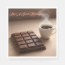 Zoete Chocoladereep En Koffiekopje Custom Servet