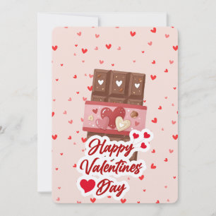 Zoete Chocoladereep Hartpatroon Valentijnsdag Feestdagenkaart