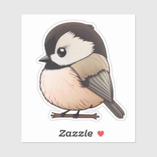 Zoete cichorei Vinyl Sticker, Cute Bird Sticker (Vel)