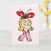 Zoete Cindy Lou Who Portret Kaart (Gele Bloem)