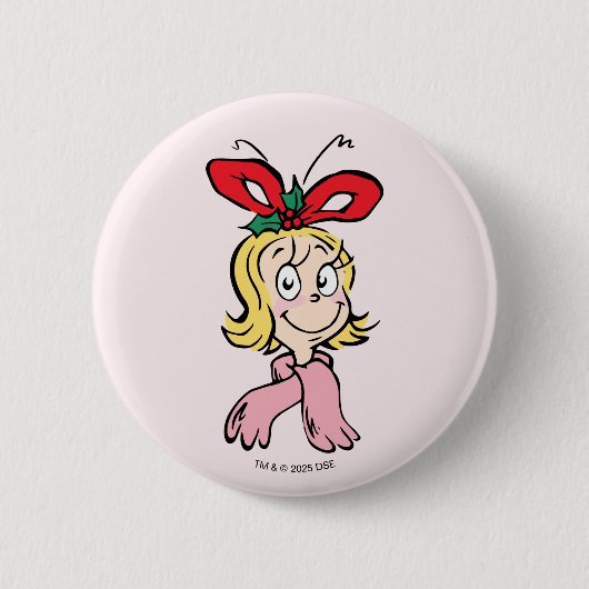 Zoete Cindy Lou Who Portret Ronde Button 5,7 Cm (Voorkant)