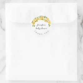 Zoete Citroen Boho Citrus Baby Shower Dank Je Ronde Sticker