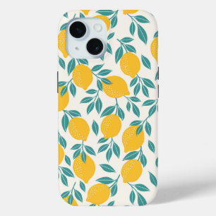 Zoete citroen takken patroon iPhone 15 case