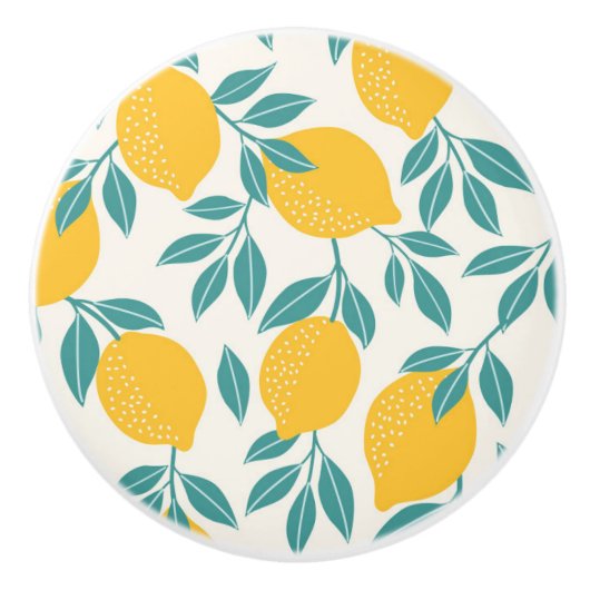 Zoete citroen takken patroon keramische knop (Voorkant)
