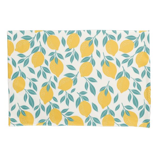 Zoete citroen takken patroon kussensloop (Voorkant-Links)