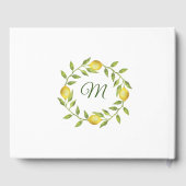 Zoete citroenen en groen waterverf bruidsdouche gastenboek (Achterkant)