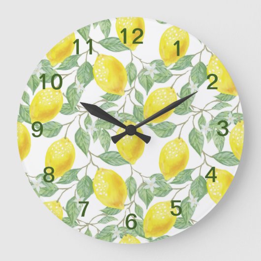 Zoete citroenen gele zomer. grote klok (Voorkant)