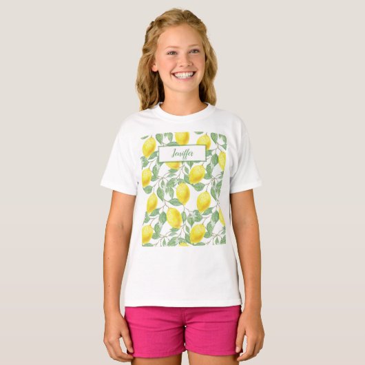 Zoete citroenen gele zomer. t-shirt (Voorkant volledig)