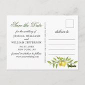 Zoete citroenen groen foto bruiloft opslaan van de briefkaart (Achterkant)