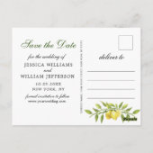 Zoete citroenen groen foto bruiloft opslaan van de briefkaart (Achterkant)