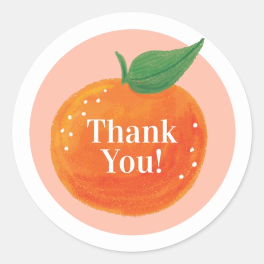 Zoete Citrus Ronde Bedankt Sticker (Voorkant)