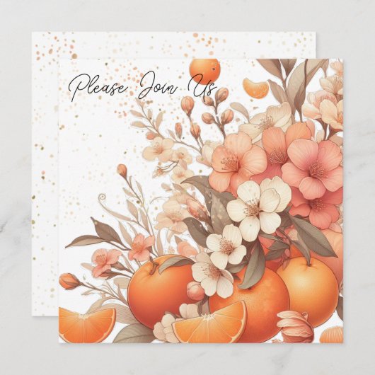 Zoete Citrus Sinaasappels en Bloemen Neutraal Kaart (Voorkant / Achterkant)